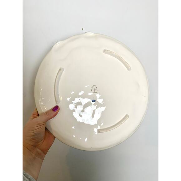 Vintage Haldon Group Japan Ceramic Serving Platter Basketweave Bow Cottagecore - Picture 11 of 12